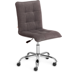 Кресло ZERO флок/кож/зам , серый/металлик, 29/C 36