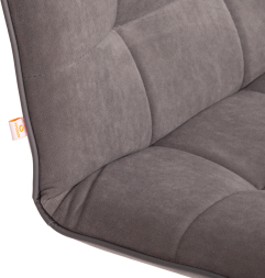 Кресло ZERO флок/кож/зам , серый/металлик, 29/C 36