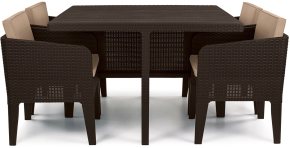 Комплект садовой мебели из ротанга Колумбия 5 (Columbia set 5 pcs) коричневый