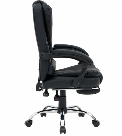 Кресло офисное CROMEX &quot;Chill MS-005&quot;, с функцией вибромассажа, подножка, экокожа, черное, 532958