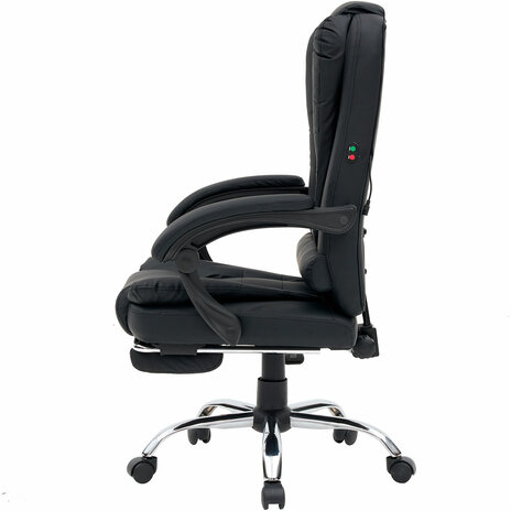 Кресло офисное CROMEX &quot;Chill MS-005&quot;, с функцией вибромассажа, подножка, экокожа, черное, 532958