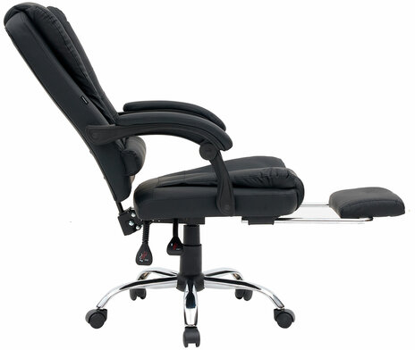 Кресло офисное CROMEX &quot;Chill MS-005&quot;, с функцией вибромассажа, подножка, экокожа, черное, 532958