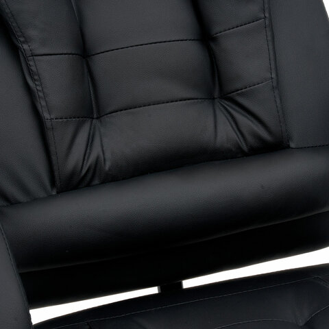 Кресло офисное CROMEX &quot;Chill MS-005&quot;, с функцией вибромассажа, подножка, экокожа, черное, 532958