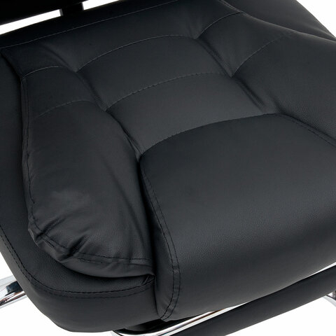 Кресло офисное CROMEX &quot;Chill MS-005&quot;, с функцией вибромассажа, подножка, экокожа, черное, 532958