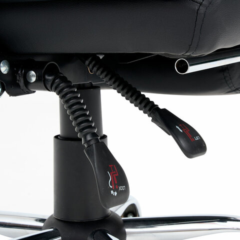 Кресло офисное CROMEX &quot;Chill MS-005&quot;, с функцией вибромассажа, подножка, экокожа, черное, 532958