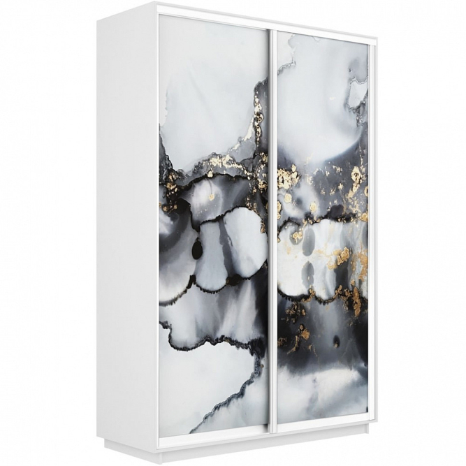 Шкаф-купе Экспресс 2-х дверный (Фото №1001 Абстракция серая)