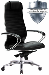 Кресло офисное МЕТТА &quot;SAMURAI&quot; KL-1.04, рецик. кожа, черное