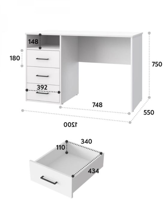 Стол Оскар ОС-21 белый структурный