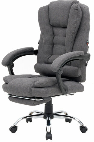 Кресло офисное CROMEX &quot;Chill MS-005&quot;, с функцией вибромассажа, подножка, ткань, серое, 532959