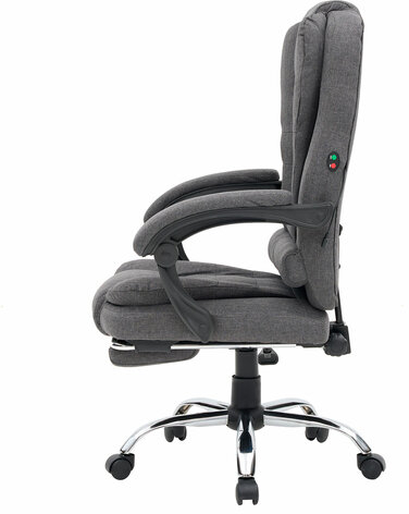 Кресло офисное CROMEX &quot;Chill MS-005&quot;, с функцией вибромассажа, подножка, ткань, серое, 532959