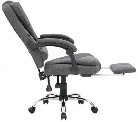 Кресло офисное CROMEX &quot;Chill MS-005&quot;, с функцией вибромассажа, подножка, ткань, серое, 532959