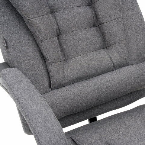 Кресло офисное CROMEX &quot;Chill MS-005&quot;, с функцией вибромассажа, подножка, ткань, серое, 532959