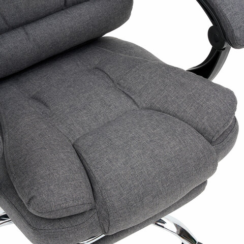 Кресло офисное CROMEX &quot;Chill MS-005&quot;, с функцией вибромассажа, подножка, ткань, серое, 532959