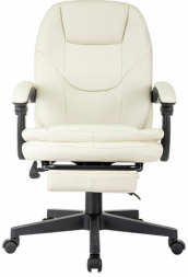 Кресло офисное CH-868N-BF, синхромеханизм, подставка для ног, экокожа, бежевое, 2018357