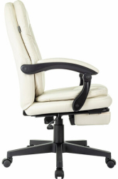 Кресло офисное CH-868N-BF, синхромеханизм, подставка для ног, экокожа, бежевое, 2018357
