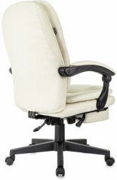 Кресло офисное CH-868N-BF, синхромеханизм, подставка для ног, экокожа, бежевое, 2018357