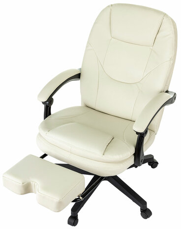 Кресло офисное CH-868N-BF, синхромеханизм, подставка для ног, экокожа, бежевое, 2018357