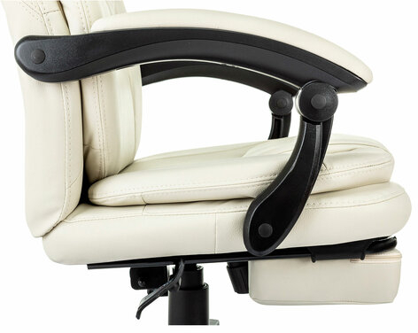 Кресло офисное CH-868N-BF, синхромеханизм, подставка для ног, экокожа, бежевое, 2018357