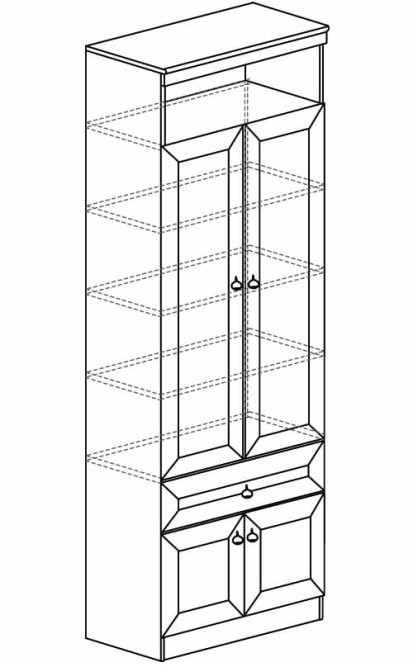 Шкаф для книг "Инна" 611 (денвер темный)