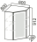 Шкаф навесной угловой со стеклом Ш600ус Вектор