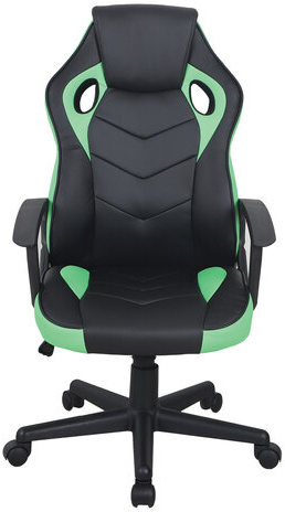 Кресло компьютерное BRABIX &quot;Fighter GM-008&quot;, экокожа, черное/зеленое, 532508