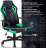 Кресло компьютерное BRABIX &quot;Fighter GM-008&quot;, экокожа, черное/зеленое, 532508