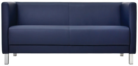 Диван мягкий трехместный &quot;Атланта&quot;, &quot;М-01&quot;, 1500х670х715 мм, c подлокотниками, экокожа, темно-синий