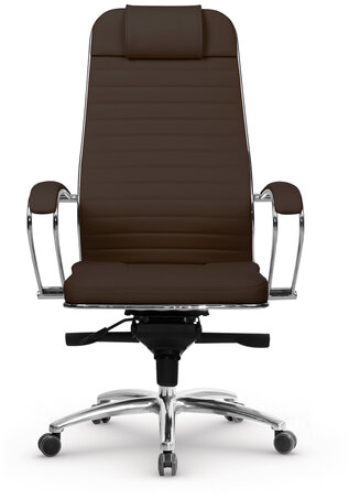 Кресло офисное МЕТТА &quot;SAMURAI&quot; KL-1.04, рецик. кожа, темно-коричневое