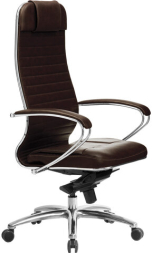 Кресло офисное МЕТТА &quot;SAMURAI&quot; KL-1.04, рецик. кожа, темно-коричневое