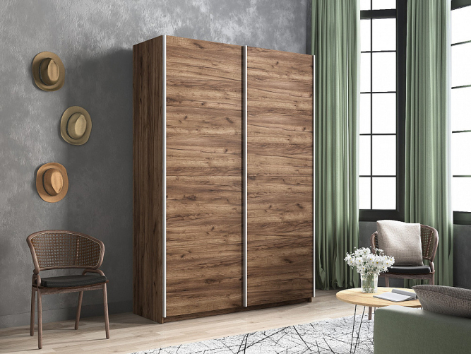 Шкаф-купе Прайм 2-х дверный (ЛДСП) Крафт табачный