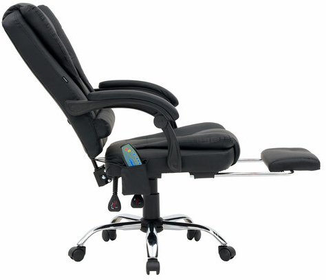 Кресло офисное CROMEX &quot;Lounge MS-007&quot;, подножка, 6 массажных модулей, экокожа, черное, 532960