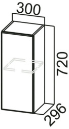 Шкаф навесной Ш300 Грейвуд