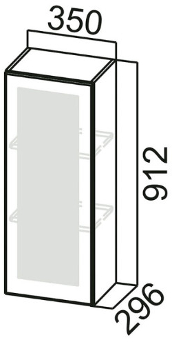 Шкаф навесной со стеклом Ш300с Прованс
