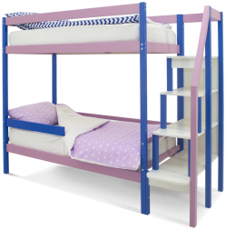 Двухъярусная кровать Svogen синий-лаванда