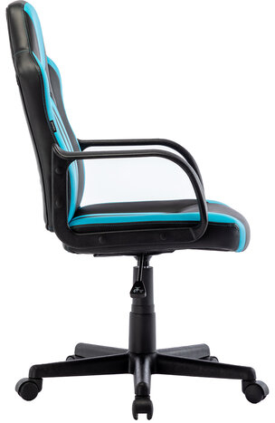 Кресло компьютерное &quot;BRABIX Stripe GM-202&quot;, экокожа, черное/голубое, 532509