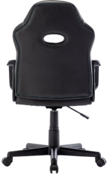 Кресло компьютерное "BRABIX Stripe GM-202", экокожа, черное/голубое, 532509