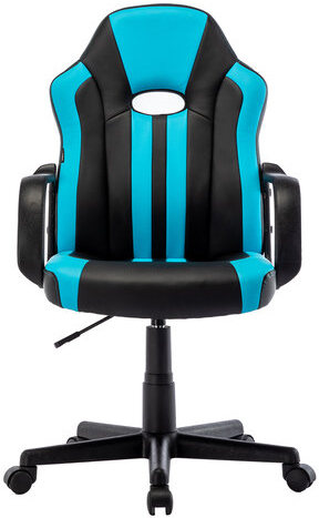 Кресло компьютерное &quot;BRABIX Stripe GM-202&quot;, экокожа, черное/голубое, 532509