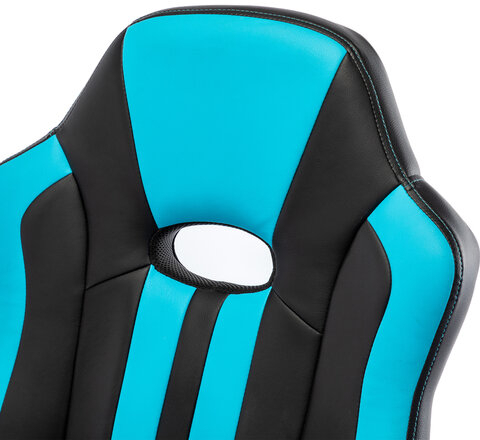 Кресло компьютерное &quot;BRABIX Stripe GM-202&quot;, экокожа, черное/голубое, 532509