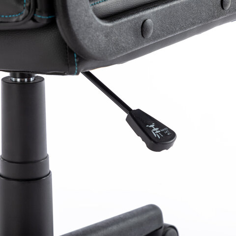 Кресло компьютерное &quot;BRABIX Stripe GM-202&quot;, экокожа, черное/голубое, 532509