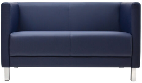 Диван мягкий двухместный &quot;Атланта&quot;, &quot;М-01&quot;, 1230х670х715 мм, c подлокотниками, экокожа, темно-синий