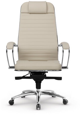 Кресло офисное МЕТТА &quot;SAMURAI&quot; KL-1.04, рецик. кожа, бежевое