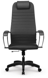 Кресло офисное МЕТТА &quot;SU-B-10&quot; пластик, ткань-сетка, сиденье и спинка мягкие, черное