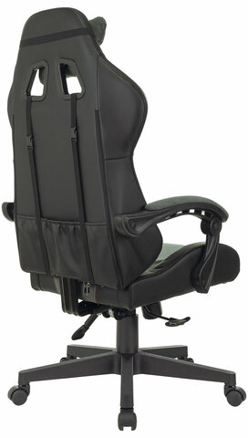 Кресло компьютерное BRABIX &quot;Striker GM-121&quot;, синхромеханизм, 2 подушки, экокожа/велюр, черное/серое, 532961