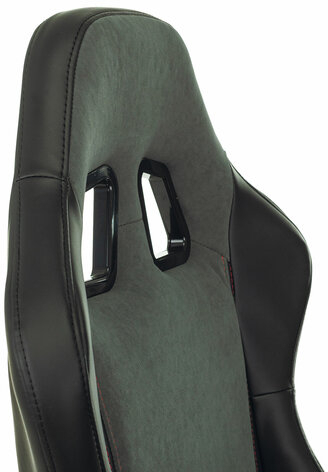 Кресло компьютерное BRABIX &quot;Striker GM-121&quot;, синхромеханизм, 2 подушки, экокожа/велюр, черное/серое, 532961