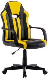 Кресло компьютерное BRABIX &quot;Stripe GM-202&quot;, экокожа, черное/желтое, 532510