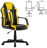 Кресло компьютерное BRABIX &quot;Stripe GM-202&quot;, экокожа, черное/желтое, 532510