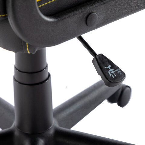 Кресло компьютерное BRABIX &quot;Stripe GM-202&quot;, экокожа, черное/желтое, 532510