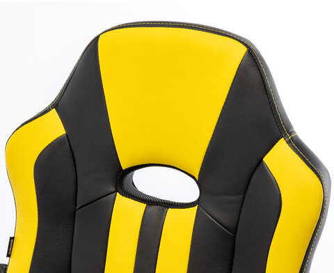Кресло компьютерное BRABIX &quot;Stripe GM-202&quot;, экокожа, черное/желтое, 532510