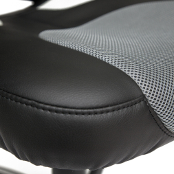 Кресло RUNNER кож/зам/ткань, черный/серый, 36-6/12/14