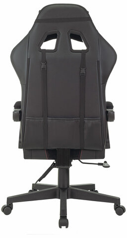 Кресло компьютерное BRABIX &quot;Striker GM-121&quot;, синхромеханизм, 2 подушки, экокожа/велюр, черное, 532962